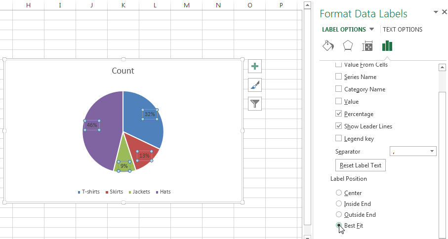 how to create pie chart in excel with percentages